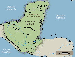 Etendue de l'empire Maya